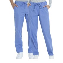 Scrubstar Unisex Stretch Solid Drawstring Medical Scrub Pants - Blue NEW... - $10.99