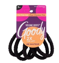 GOODY Volume Boost Ponytail Elastics Hair Tie for Fine Hair, Black, Pack of 5 - £7.15 GBP