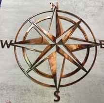 Nautical Compass Rose - Metal Wall Art - Copper  and Bronzed Plated 30&quot; ... - $99.73
