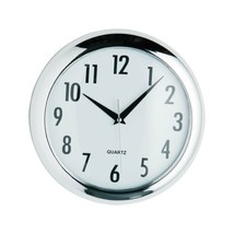 Premier Housewares Round Halo Wall Clock - 24 cm, Chrome Finish  - £31.39 GBP