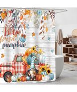 Cortina de ducha de otoño 71&quot;W x 71&quot;L (Pack de 1), naranja, impermeable ... - $454.30 MXN