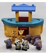 Fisher-Price Little People Noah&#39;s Ark Boat + Figures Animals Giraffes El... - $458.83 MXN