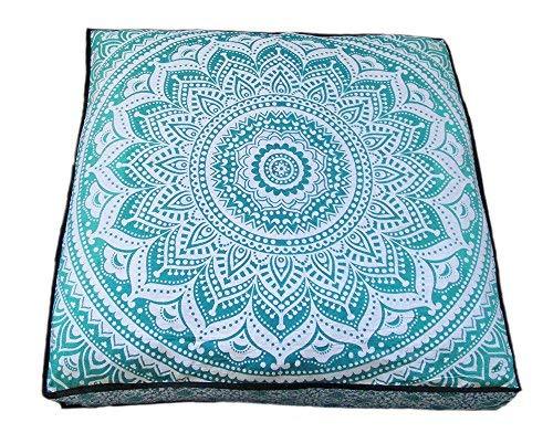 Traditional Jaipur Square Mandala Floor Cushion Decorative Throw Pillowcase 35 x - $19.79