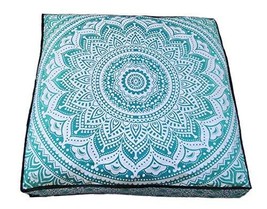 Traditional Jaipur Square Mandala Floor Cushion Decorative Throw Pillowc... - £15.54 GBP