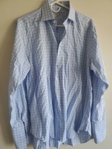 Camicia abito da uomo Charles Tyrwhitt polsino francese, 15,5/35, azzurro a q... - £16.06 GBP