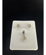 925 Sterling Silver Moonstone Earrings And Pendant Set - €42,53 EUR