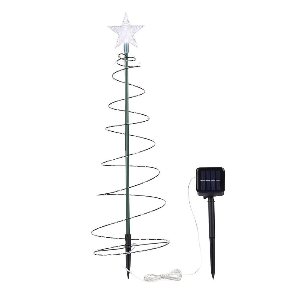 Creative Solar LED Christmas Tree PVC Solar Christmas Tree String Lights Waterpr - £82.81 GBP