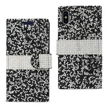 [Pack Of 2] Reiko I Phone X/iPhone Xs Diamond Rhinestone Wallet Case In Black - £24.56 GBP