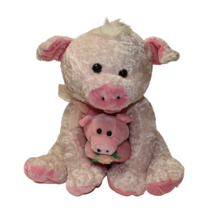 Kuddle Me Toys Pink Momma &amp; Baby Pig Plush Stuffed Animal - £14.15 GBP