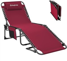 KingCamp Chaise Lounge Chairs Outdoor Foldable Patio Sun Chair for Outside - £97.01 GBP