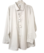 Michael Strahan Shirt Men&#39;s BIG 22 Striped Wrinkle Free Cotton Dress MSR... - £21.03 GBP