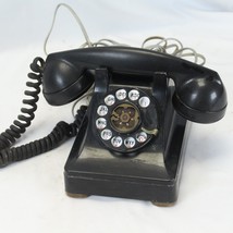 Western Electric 302 Cast Metal Rotary Dial Desk Phone 1941 Black - £117.49 GBP