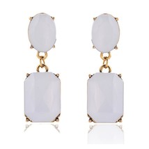 LUBOV Multiple Crystal Stone Drop Earrings Square Candy Color Dangle Earrings fo - £6.86 GBP