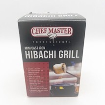 Mini Japanese Hibachi Grill Indoor Smores Maker Wooden Base Cast Iron Grill Top - £22.39 GBP