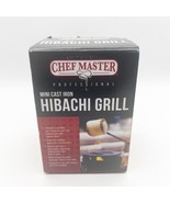 Mini Japanese Hibachi Grill Indoor Smores Maker Wooden Base Cast Iron Gr... - £23.58 GBP