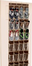 24 Pockets - SimpleHouseware Crystal Clear Over The Door Hanging Shoe Organizer, - £12.74 GBP+