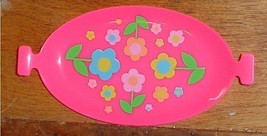 Barbie doll classic style pink serving tray w flower decor vintage design retro - £7.90 GBP