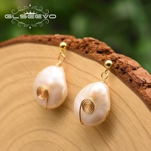 GLSEEVO Natural Baroque  Minimalist Earrings For Women Girl Lovers&#39; Wedding Part - £18.14 GBP