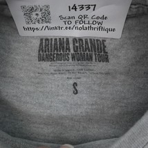 Ariana Grande Dangerous Woman Tour Shirt Womens S Gray Long Sleeve Crew Neck - £20.60 GBP