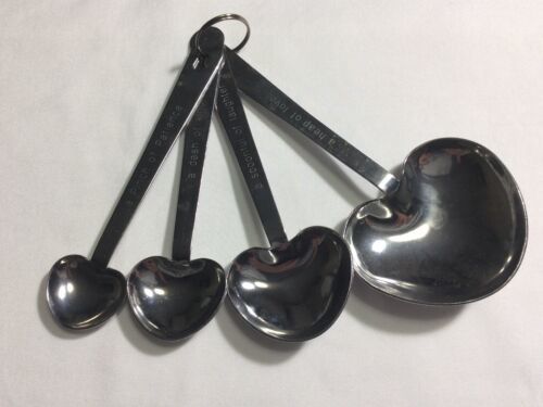 Kate Aspen Set of 4 Heart Shaped Stainless Measuring Spoons - $3.70