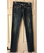  True Religion Distressed Jeans Stella Big T Women&#39;s size 25- Hard to Find! - £36.01 GBP