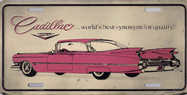 Pink CADILLAC Metal License Plate, Used - £15.88 GBP
