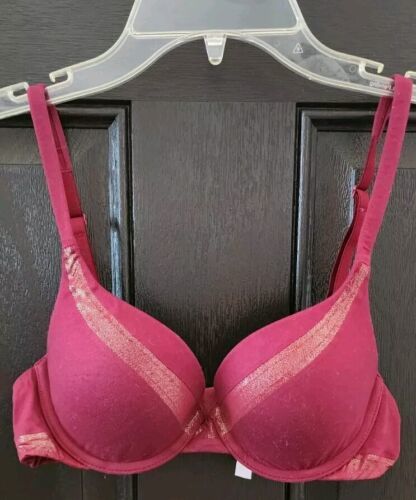 Primary image for Victoria's Secret Body By Victoria Perfect Shape Push-Up Bra Burgundy Gold 32B