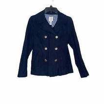 J.Crew Women&#39;s Jacket Coat Double Breast Gold Buttons Long Sleeve Blue S... - $32.25