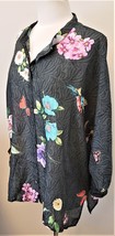 Johnny Was Button-Down Blooming Seline Blouse Sz-XXL 100% Silk - £133.65 GBP