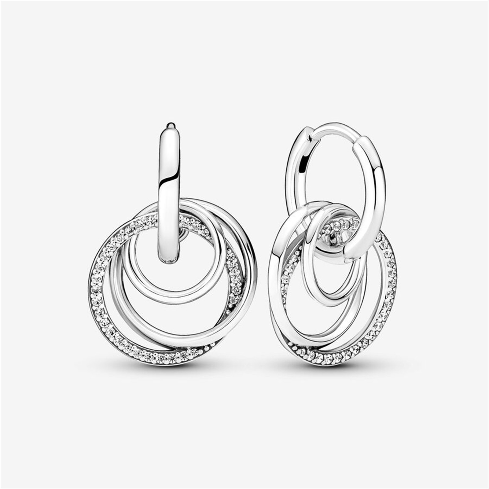 Family Always Encircled Hoop Earrings，Fits Pandora charms - £16.16 GBP