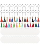 90PCS DIY Set Discs Circle Key Ring Pendant Acrylic Keychain Tassel - £18.04 GBP