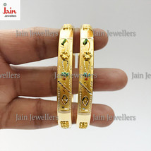 18 Kt, 22 Kt Real Gold Handmade Slip-On Bracelet Bangles 14 - 28 Gm (2 Pcs) - £955.37 GBP+