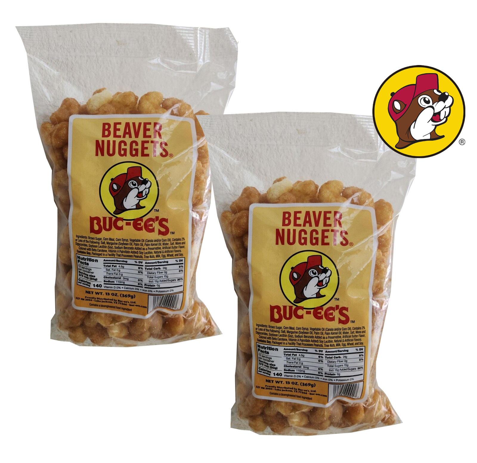 2 Bags Of Original Buc-ee's Beaver Nuggets Sweet Corn Puffed Snacks Texas (13oz) - $21.41