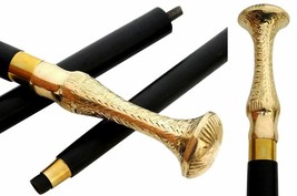 Nautical Vintage Handmade Walking Stick Brass Antique Victorian New Styl... - $541.75 MXN