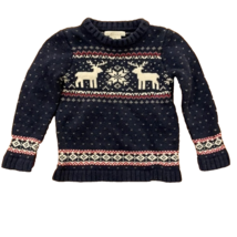 The Eagle&#39;s Eye Blue Knit Cotton Fair Isle Sweater Child 3T Winter Christmas - £10.18 GBP