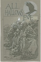 Tony Harris Signed Original Halloween Horror Art All Hallows Eve Witches &amp; Crow - £464.40 GBP