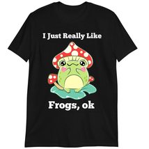 I Just Really Like Frogs Ok Frog T-Shirt, Cute Frog Lover Shirt Dark Heather - £15.28 GBP+