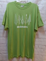 McDonalds green Christmas trees T-Shirt Employee unisex  large L men women - £10.75 GBP
