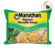 3x Bags Maruchan Instant Lunch Chili Ramen Noodles | 3oz | Ready in 3 Mi... - $8.79