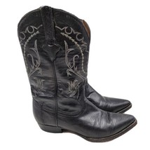 Cuadra Western Cowboy Exotic Leather Embroidered Black Boots Size 10 Men&#39;s - £106.79 GBP