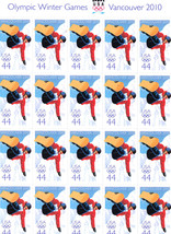 OLYMPIC WINTER GAMES Vancouver 2010 - (USPS) MINT .44 cent  STAMP SHEET ... - £11.68 GBP