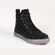 Mens High Top Shoes By FIESSO AURELIO GARCIA ,Spikes Rhine stones 2409 Black image 8
