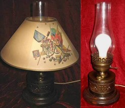 Vintage Brass Eagle Electric Hurricane Oil Table Lamp - £47.94 GBP