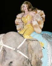 Charo 8x10 Photo busty pose sitting on top of elephant - £6.38 GBP