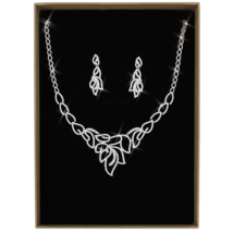 3W1420 - Rhodium Brass Jewelry Sets with AAA Grade CZ  in Clear - $190.48 CAD