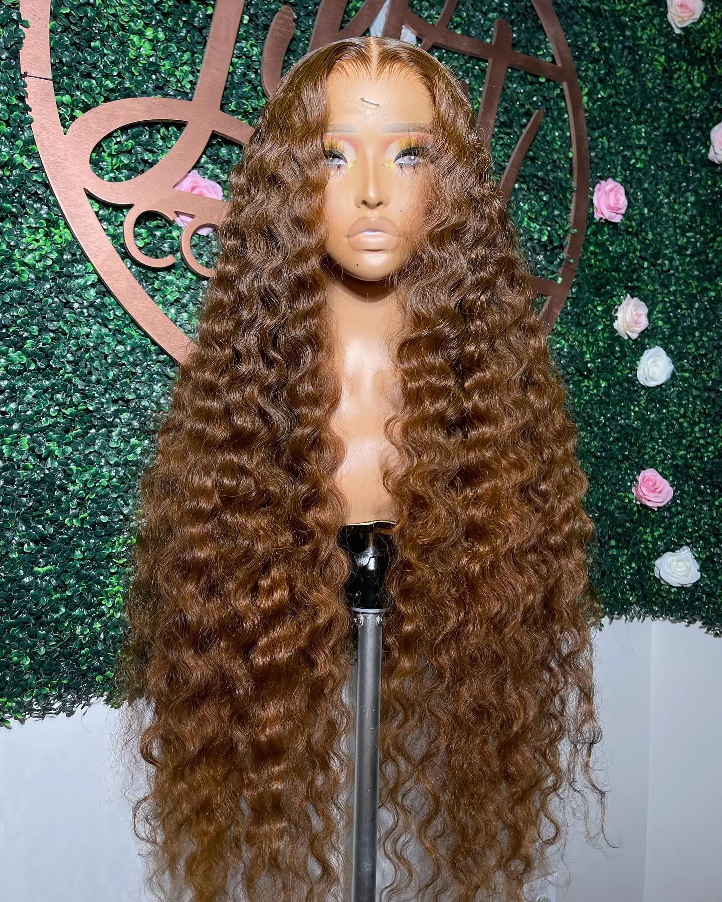 Chocolate Brown 13x4 HD Lace Frontal Wig Lace Front Kinky Curly Human Hair Wi - £78.30 GBP+