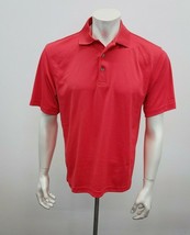Links Edition Golf Polo Shirt Men&#39;s Size Medium Red Polyester Short Sleeve - £8.59 GBP