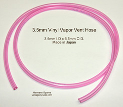 Motorcycle 3.5 mm OE Vapor hose Clear Vinyl w/ Red Tint 1 Meter Honda Su... - $6.92
