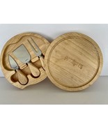 Patriots NFL 3 Pc Cheese Knife Set Round Box Slide Cover Game Day Party ... - $227.60 MXN