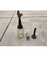 Vintage 1 Quart Glass Motor Oil Bottle W/3 Spouts 1-The Masters Mfg. Co.... - $89.09